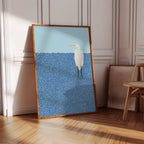 Egret in Blue Dotted Waters