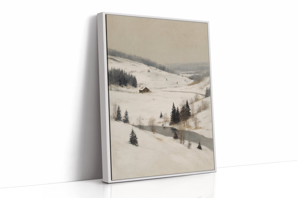 A Cabin Stands Amidst Winter's Embrace