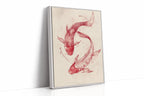 Koi Fish Wall Art – Minimalist Japanese Ink Print, Zen Decor