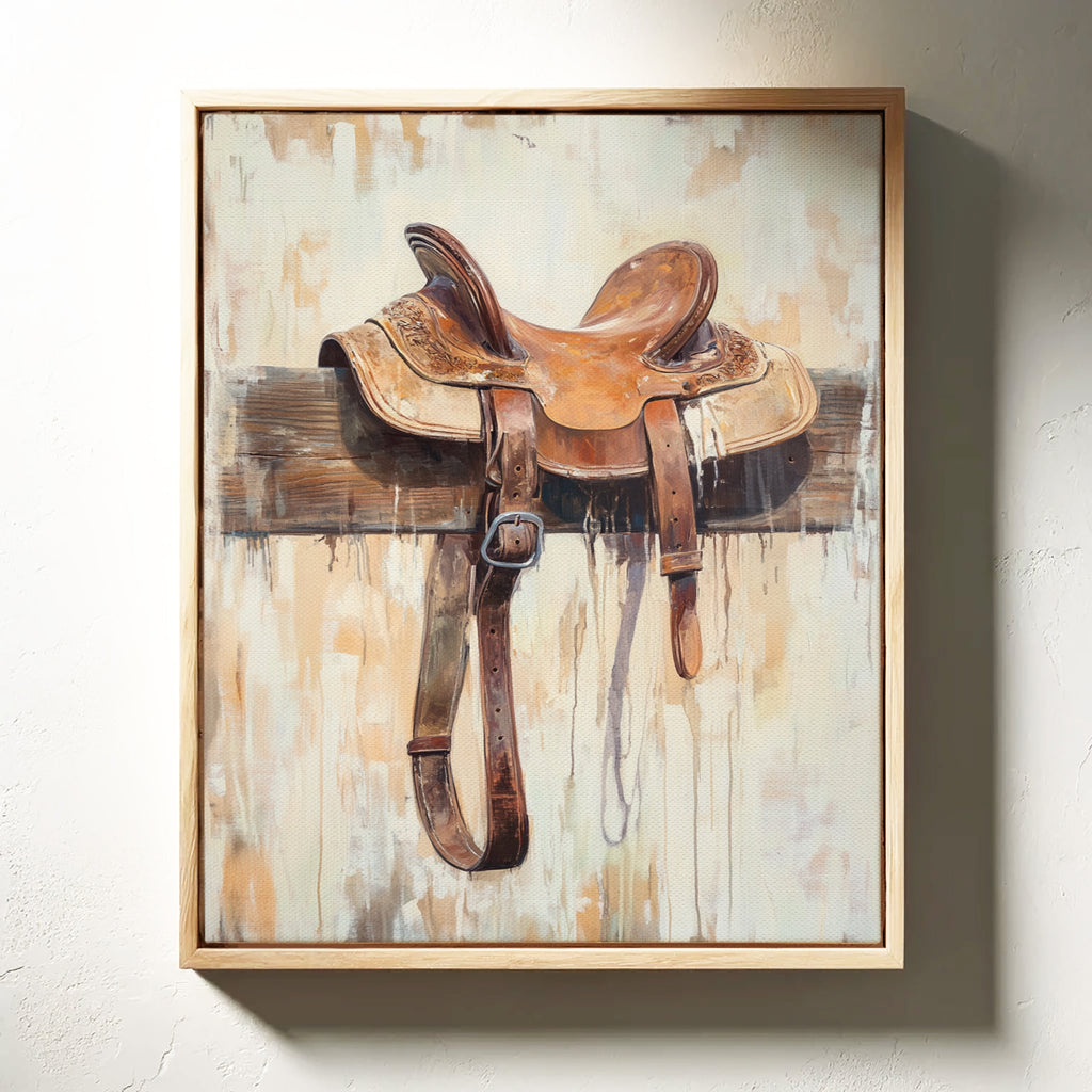 Weathered Rest: Western Saddle Still Life
