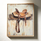 Weathered Rest: Western Saddle Still Life