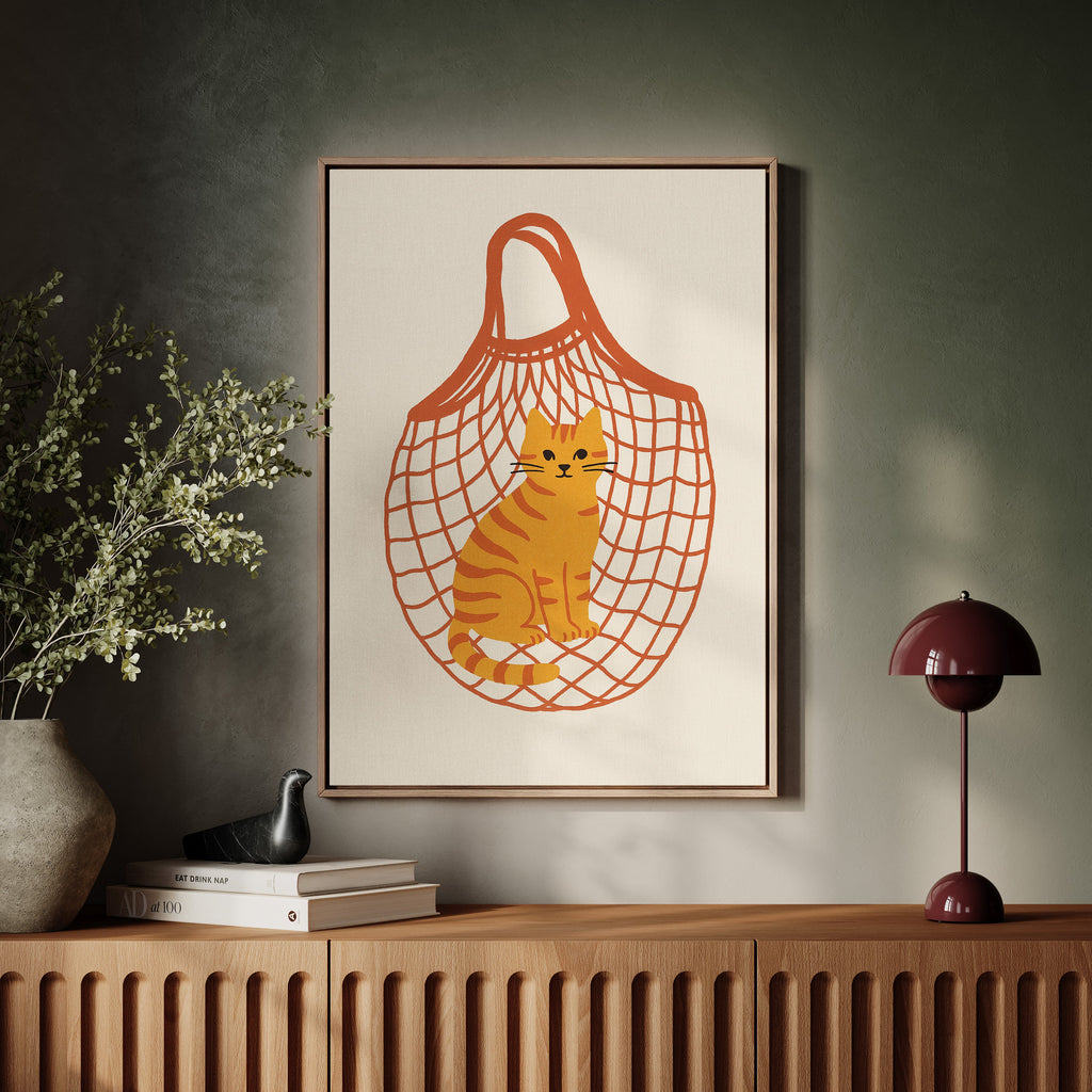 Orange Tabby in a Market Tote