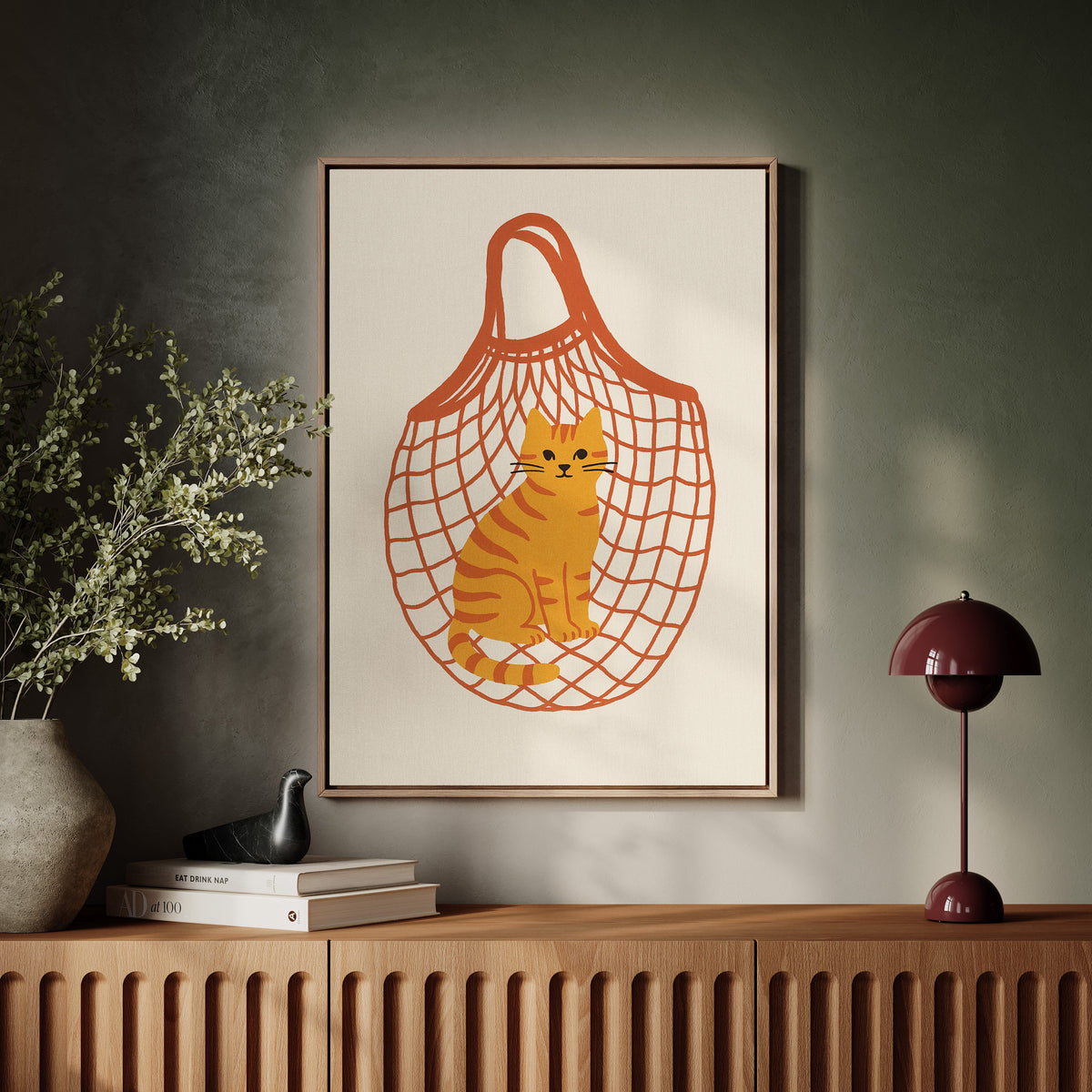Orange Tabby in a Market Tote