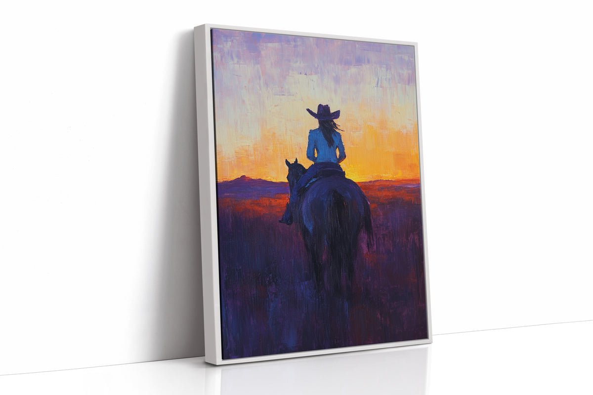 Cowgirl at Sunset Ride