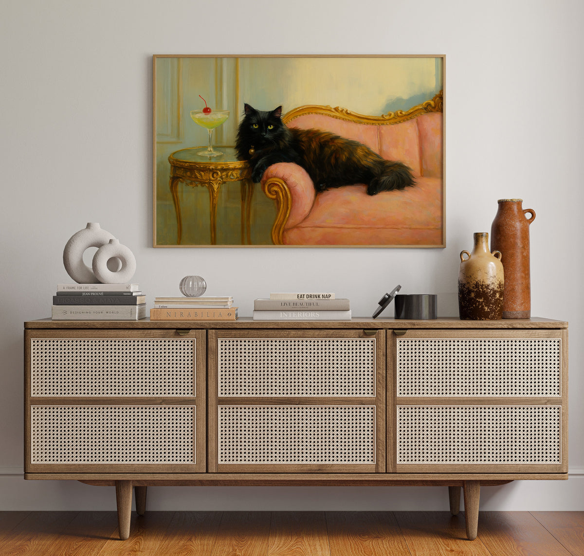 Regal Cat with a Cherry Martini