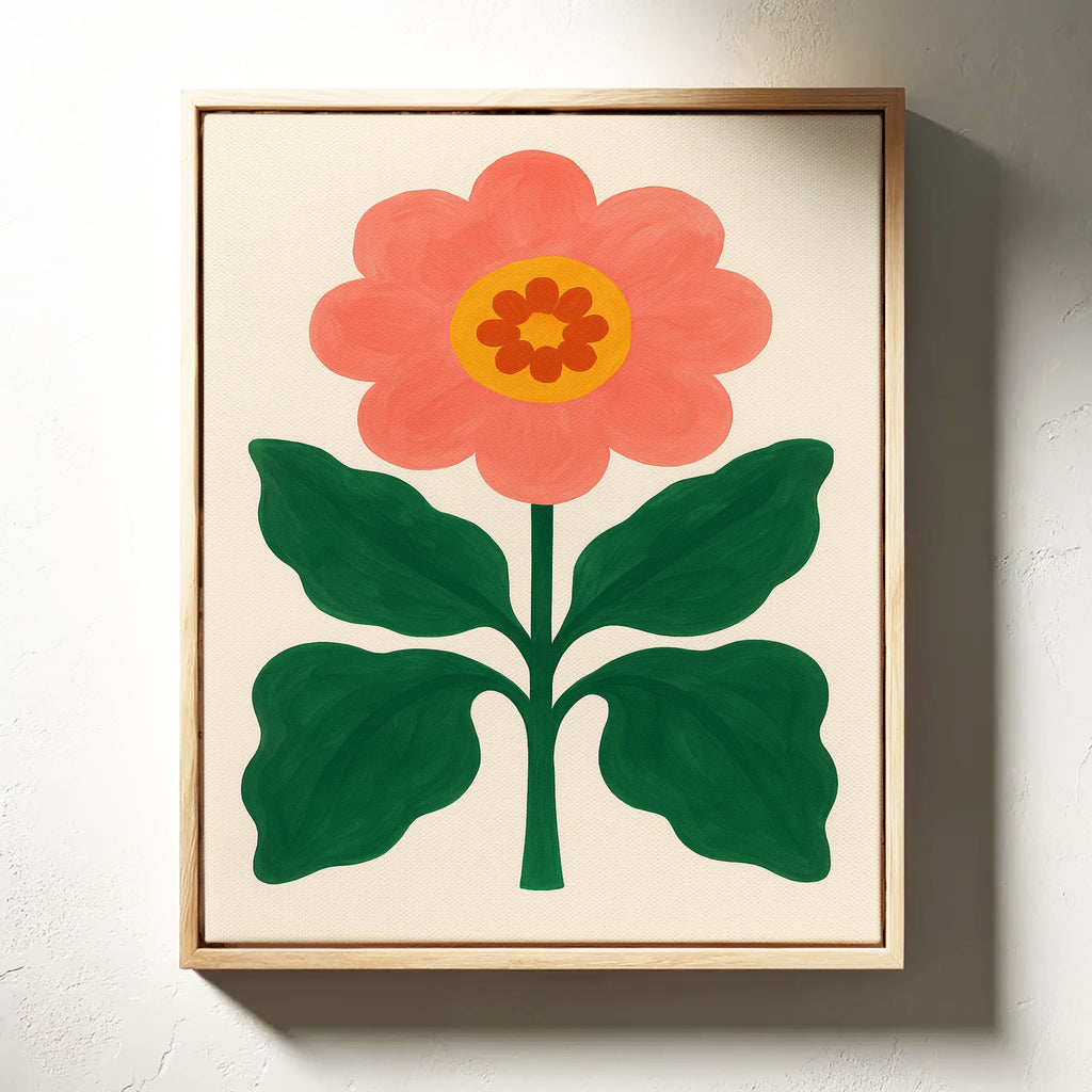 Sunny Bloom in Coral and Green