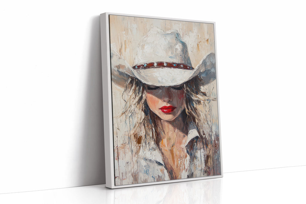 Cowgirl Grace in White Hat