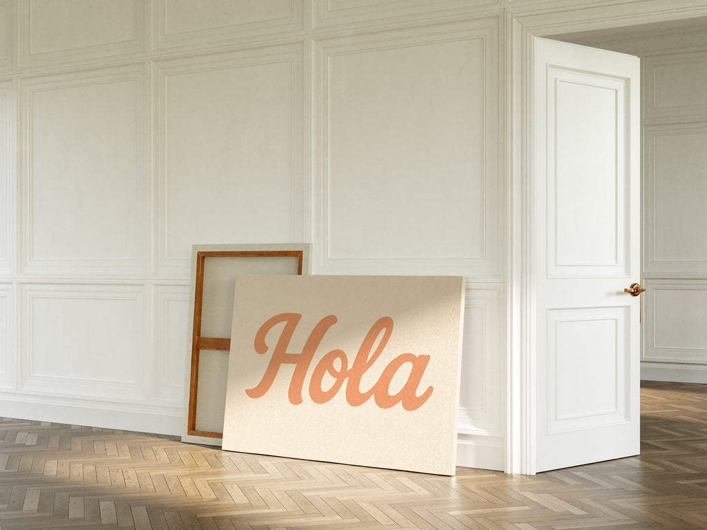 Hola Retro Script Wall Art