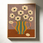 Falling Bloom in a Striped Vase