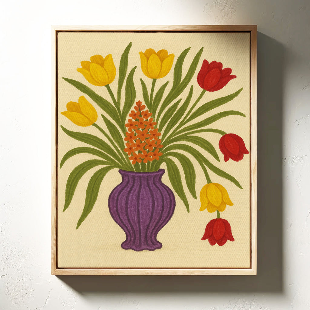 Tulips in a Plum Vase