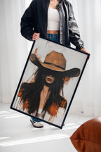 The Silent Outlaw – Western Cowgirl Canvas Art