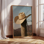 Cowboy Hat on Fence Post
