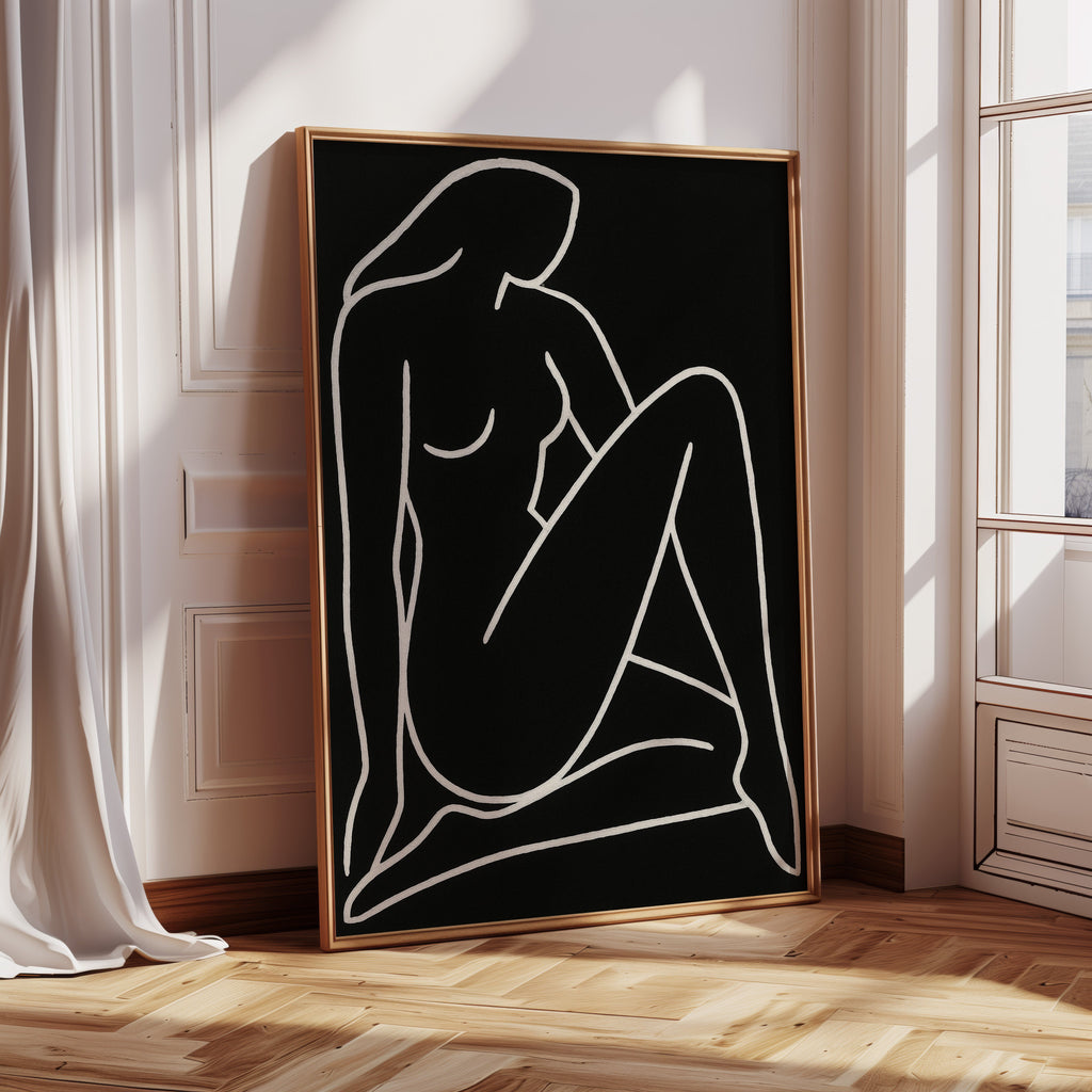 Reclining Muse in White Ink