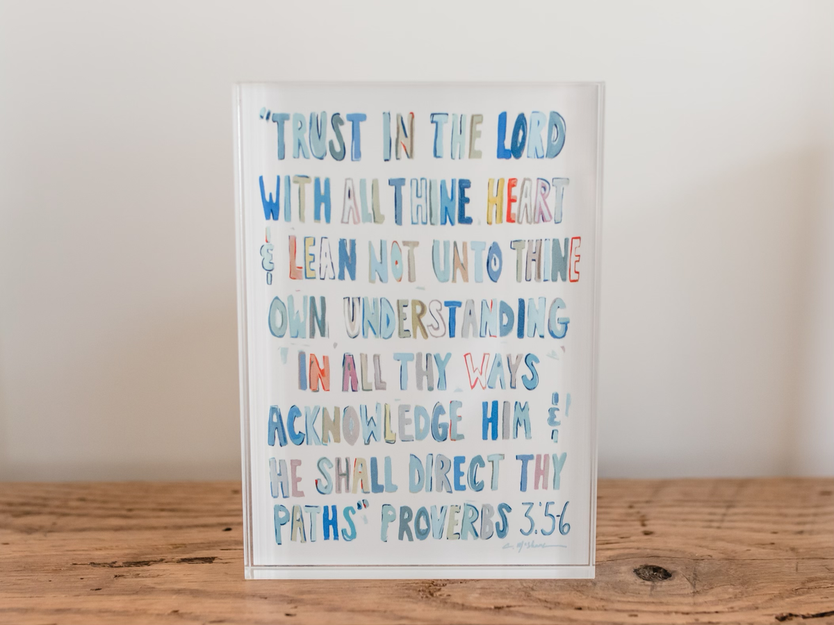 Proverbs 3:5-6 Bible Verse Acrylic Tabletop Art
