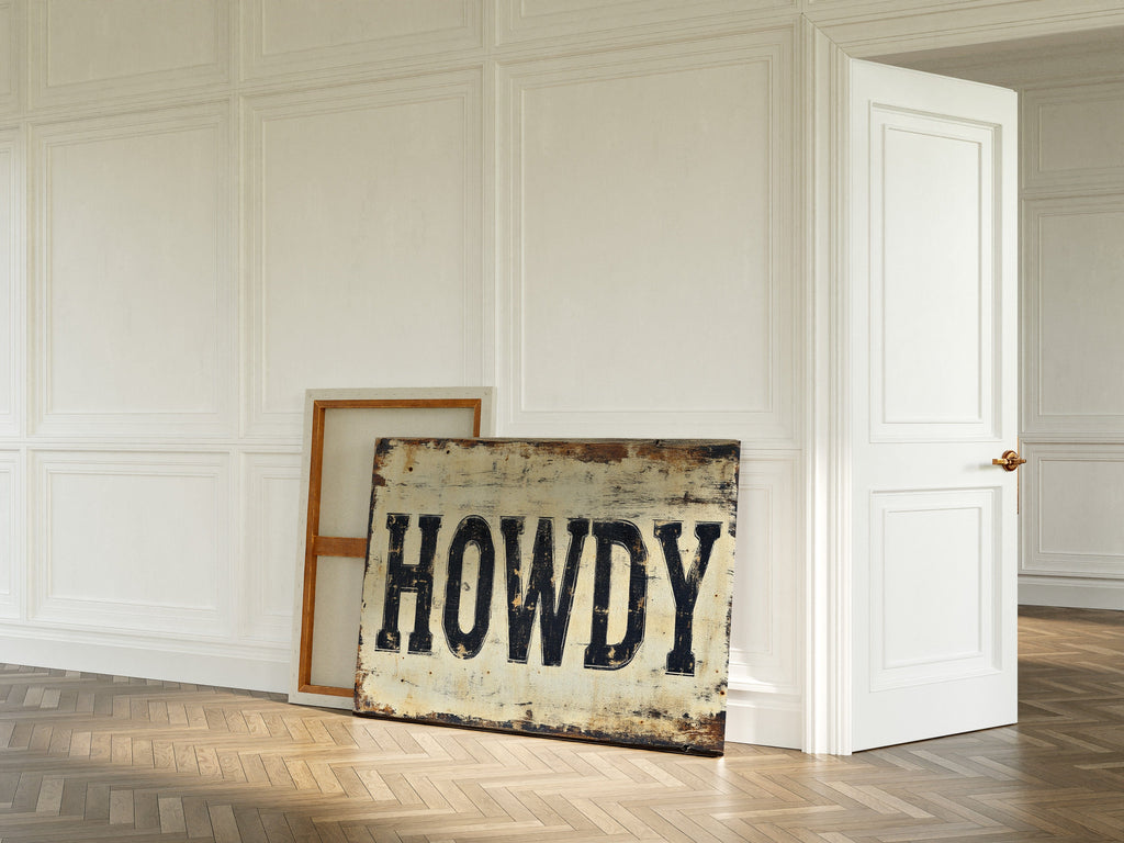 Rustic “Howdy” Western Wall Art