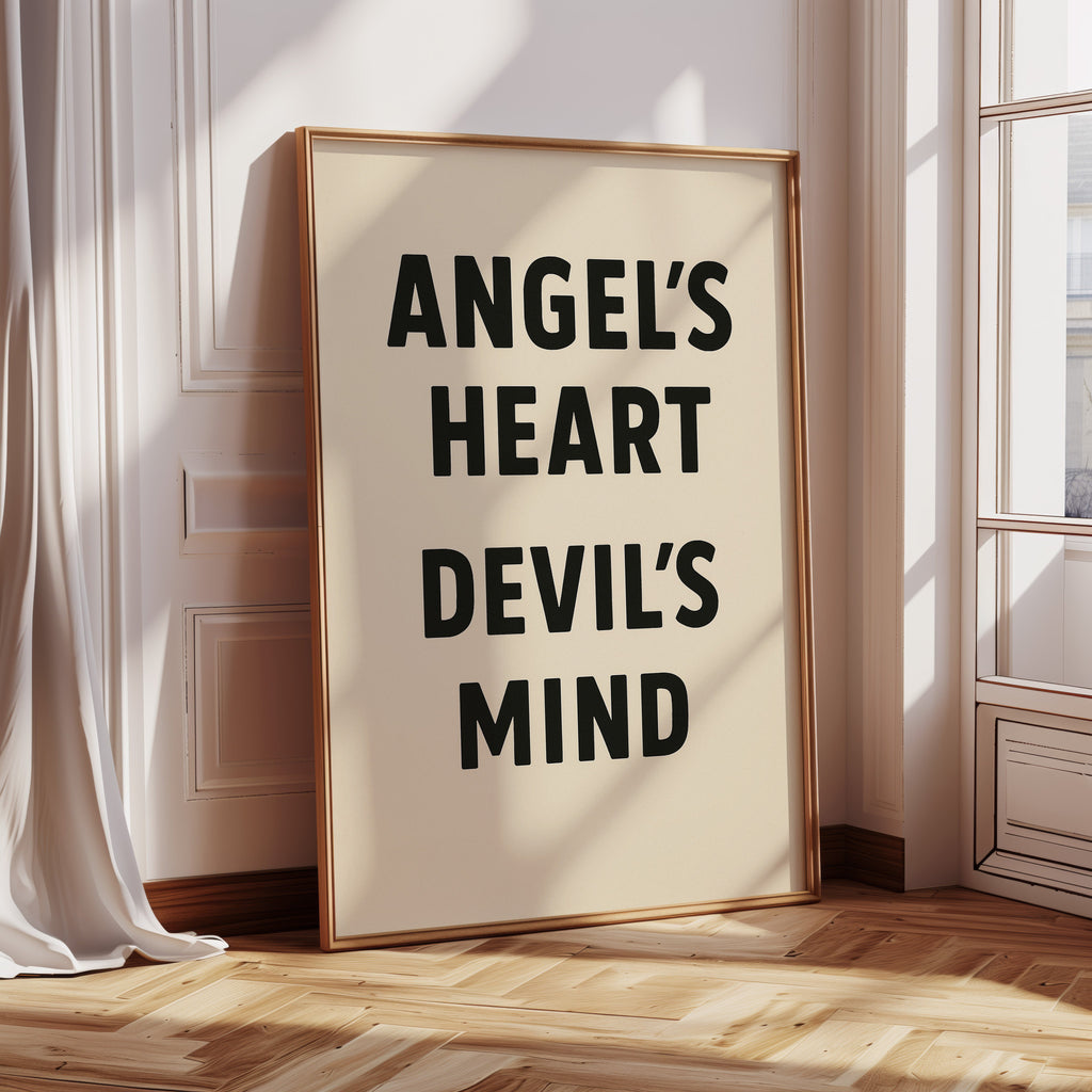 Angel’s Heart Devil’s Mind Typography Print