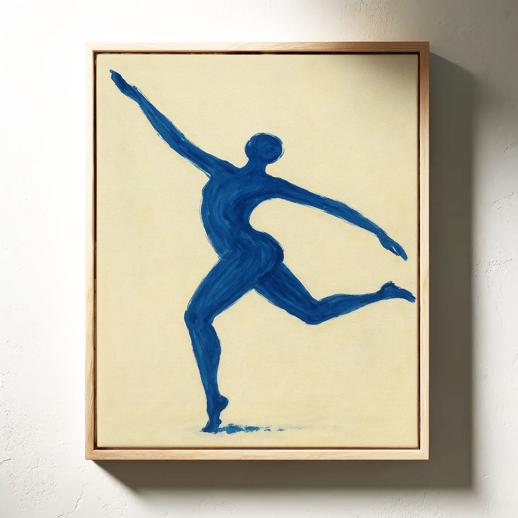 Leaping Figure in Indigo Grace