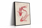 Koi Fish Wall Art – Minimalist Japanese Ink Print, Zen Decor