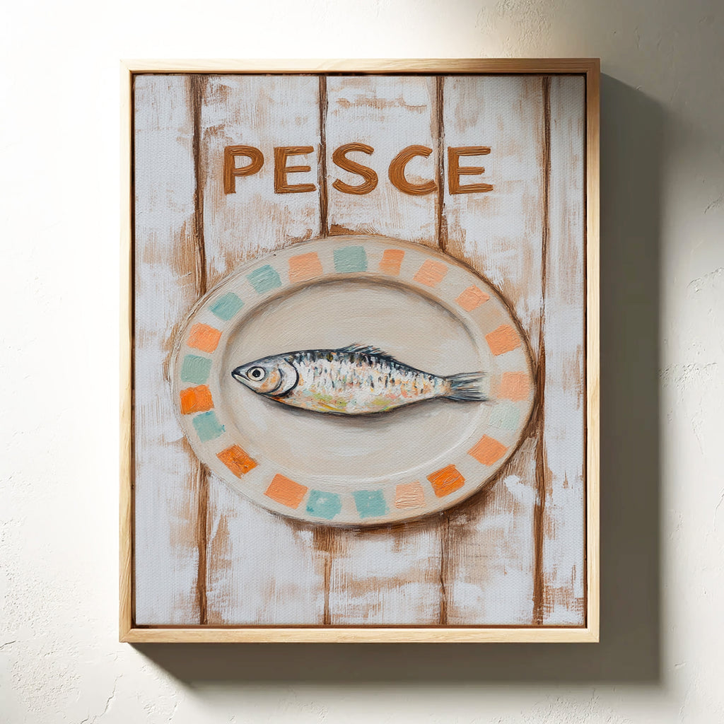 Pesce on Painted Tile Plate