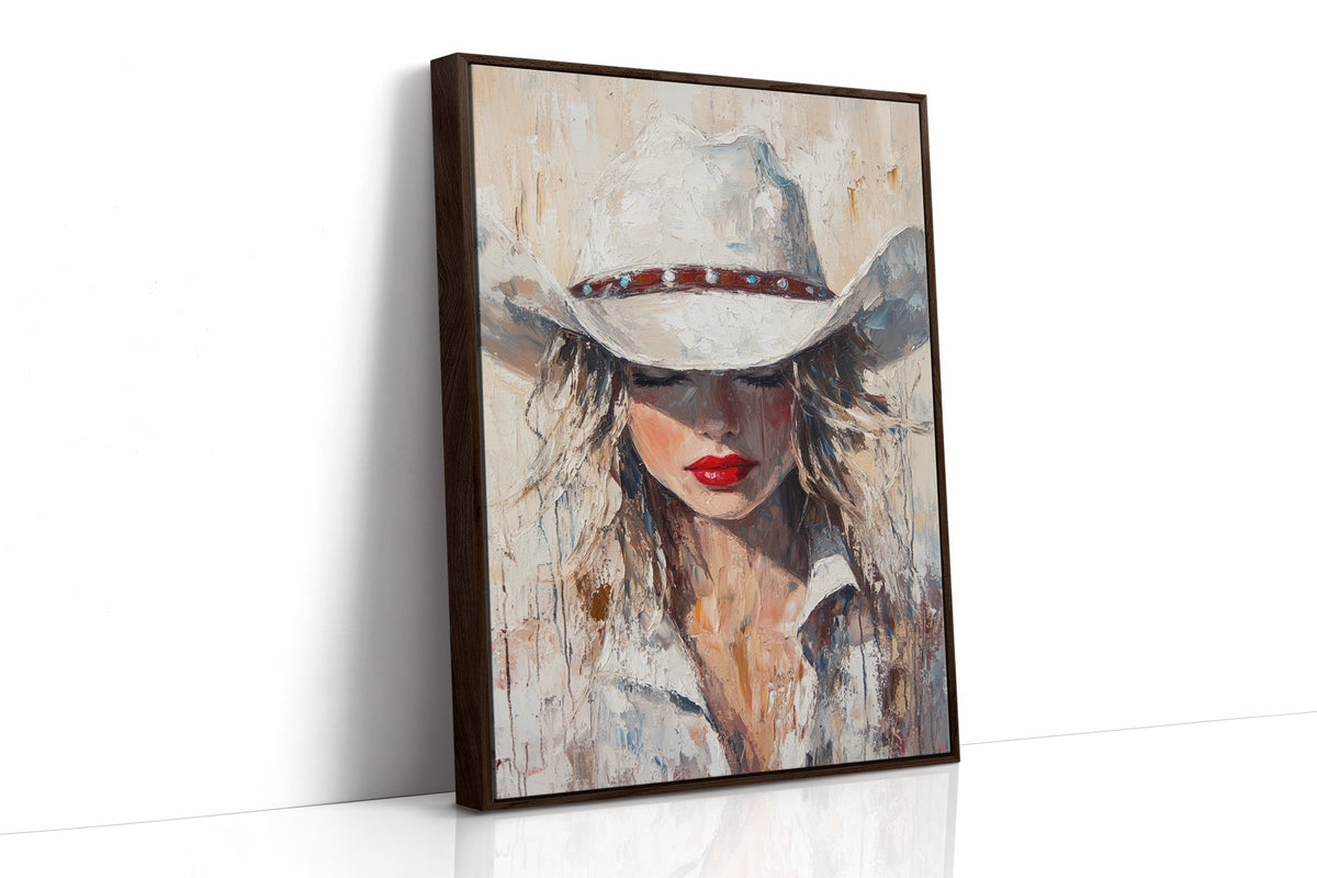 Cowgirl Grace in White Hat