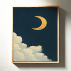 Golden Moon Over Soft Clouds