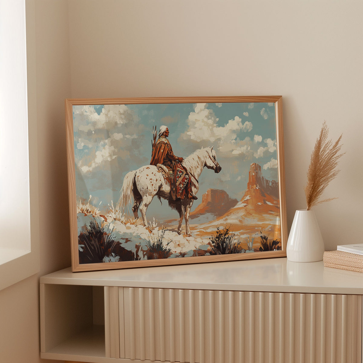 High Desert Scout on Painted Horse