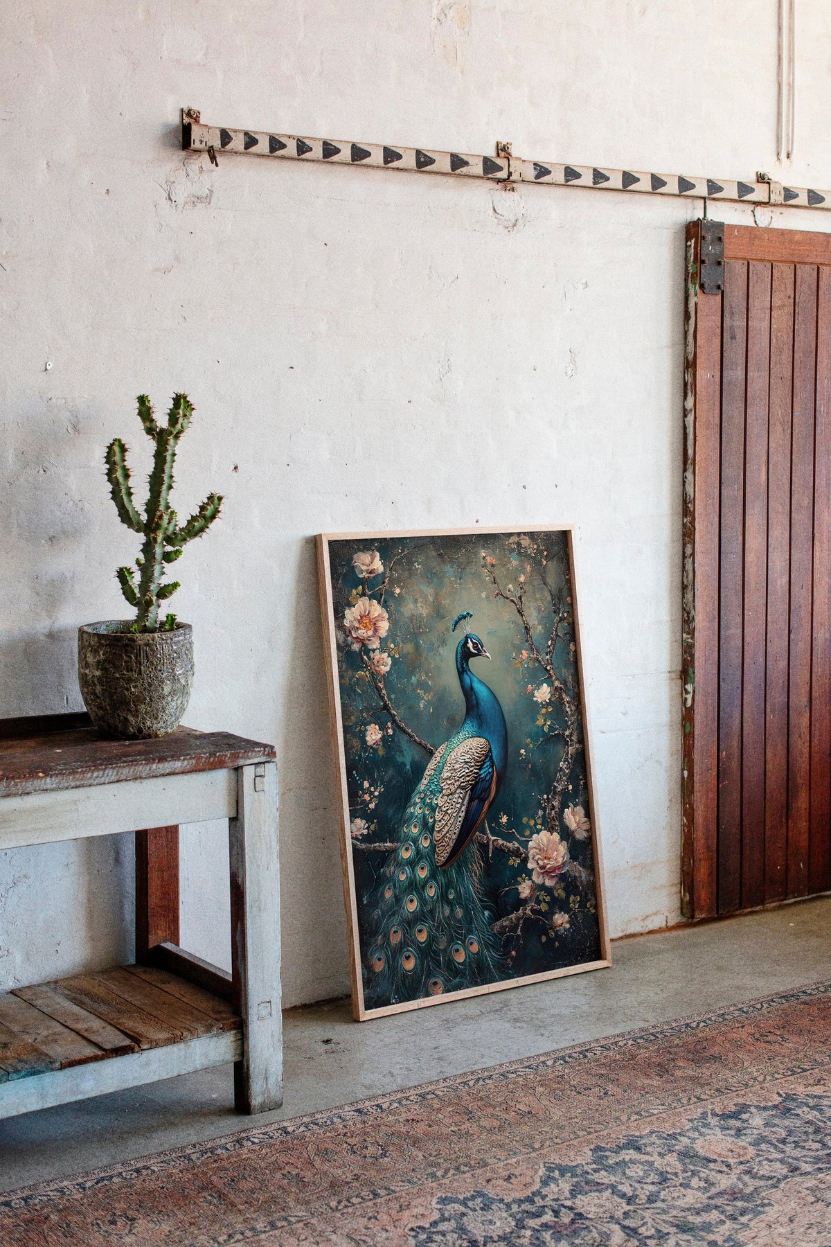 Vintage Peacock & Blossoms – Elegant Wall Art for Timeless Décor