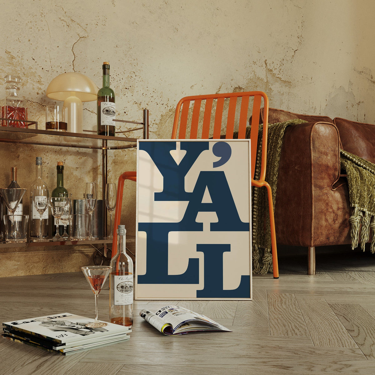 Y'all Typography Print – Southern Western Wall Art