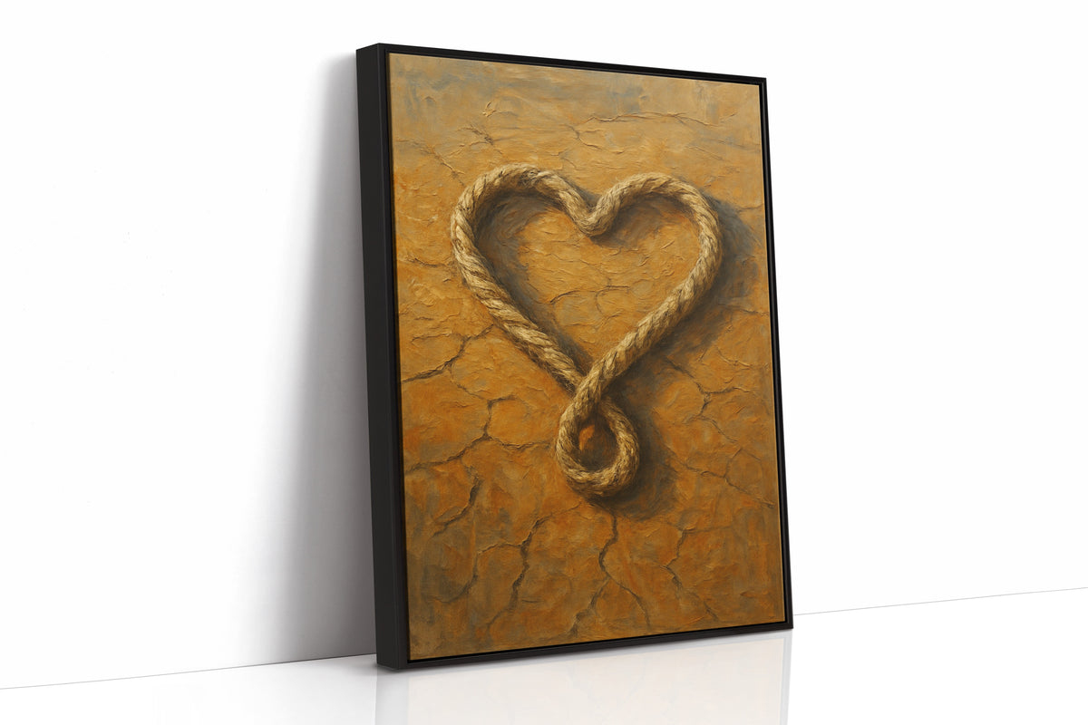Lassoed Heart Western Rope Art