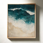 Waves Crashing on Sculpted Shore