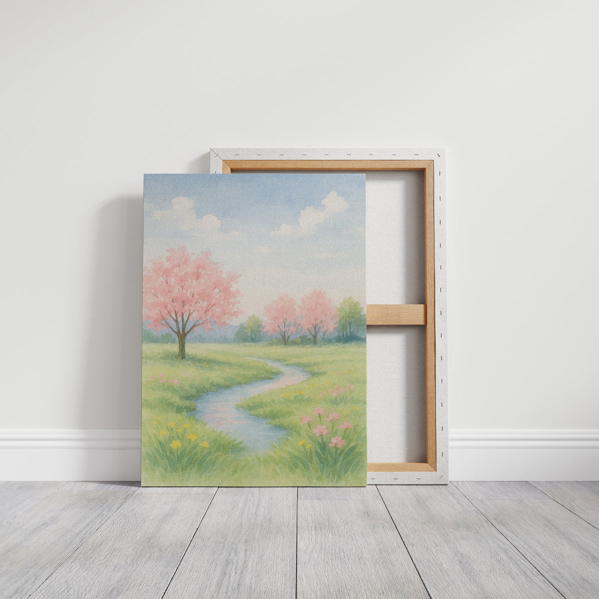 Spring Stream and Blossom Path