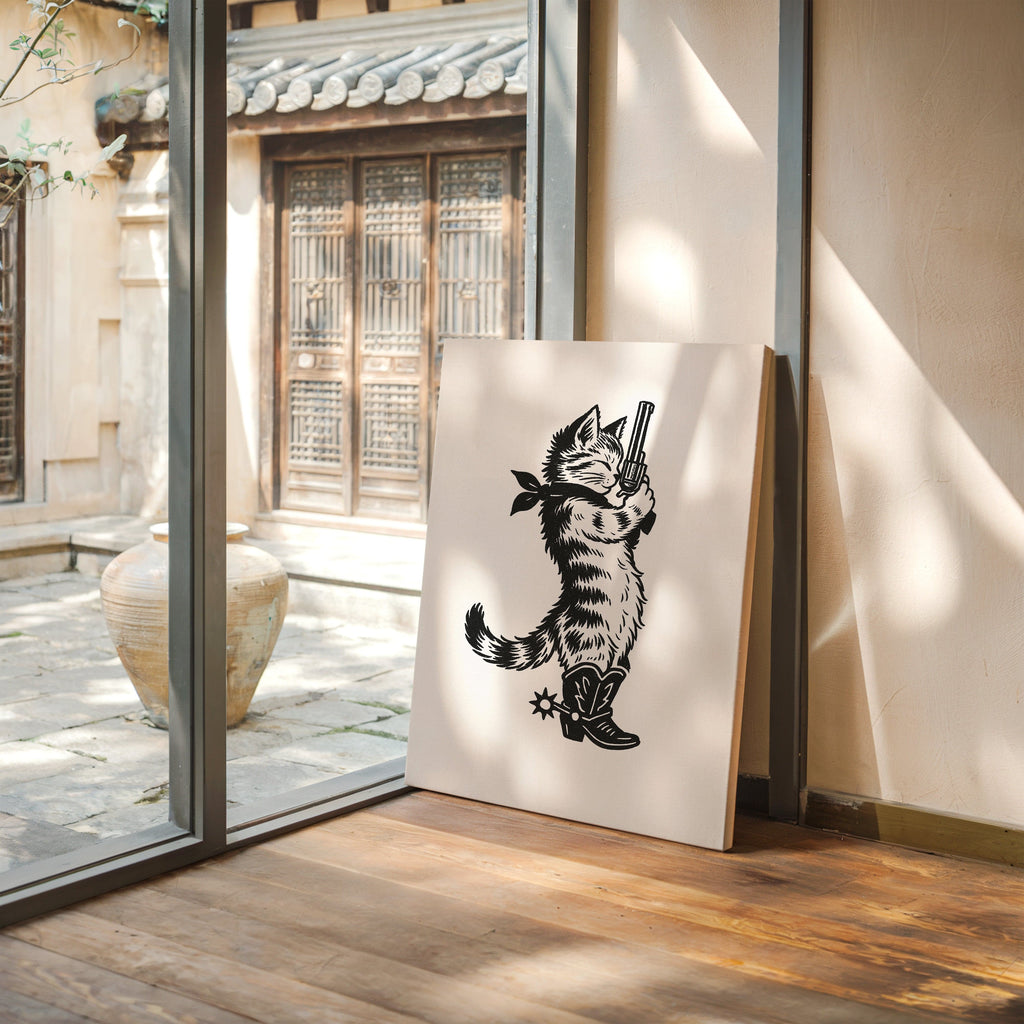 Purrpare for Trouble – Cowboy Cat Sheriff Print