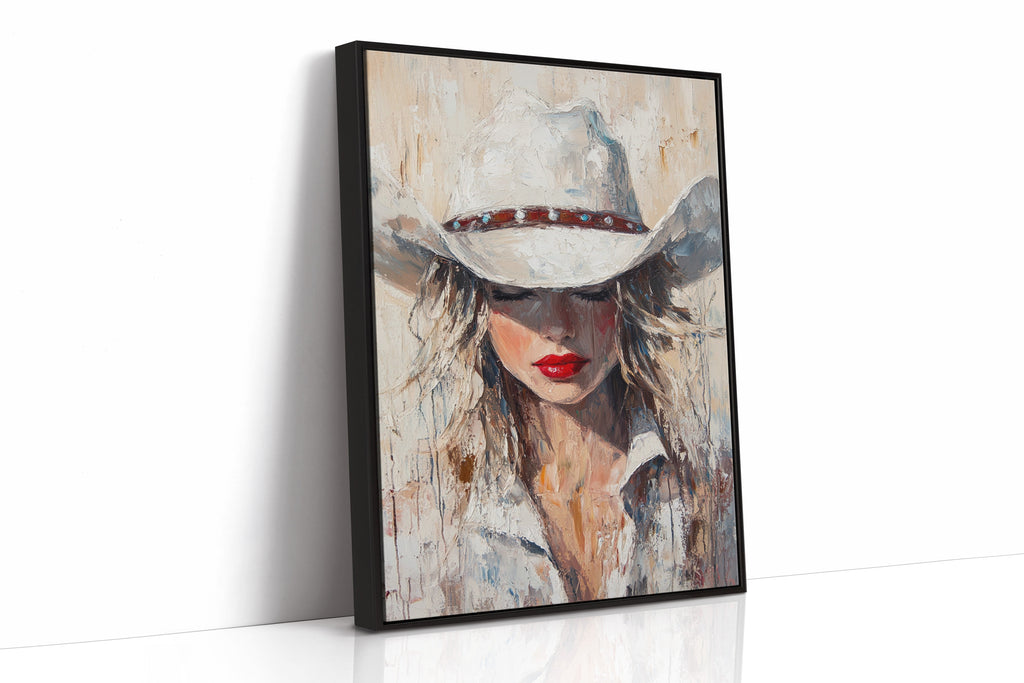 Cowgirl Grace in White Hat