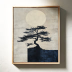 Zen Bonsai Tree Art – Minimalist Japanese Wall Print