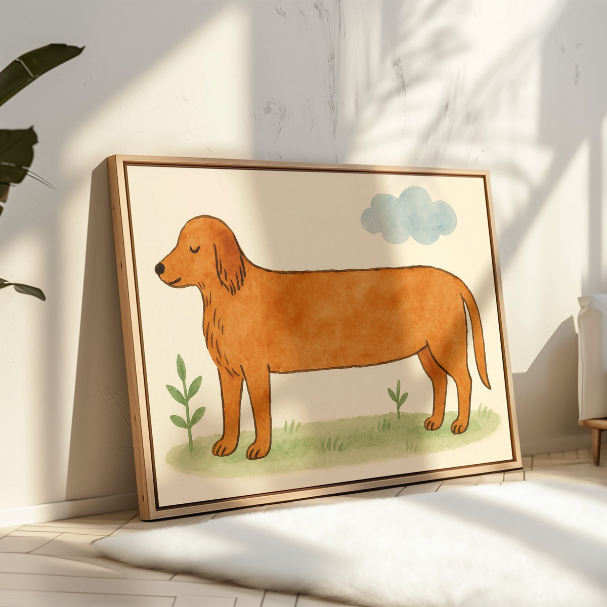 Golden Retriever Under Blue Skies