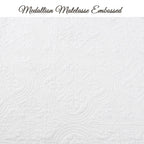 Serenity White Victorian Scalloped Medallion Floral Pure Solid Cotton Reversible Quilt Bedding Set