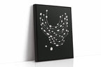 Minimalist Abstract White Dots on Black Canvas