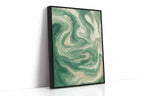 Emerald Waves: Abstract Fluid Art Print