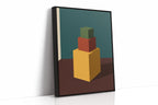 Minimalist Geometric Art Print - Bold Colorful Cubes