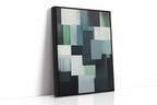 Forest Fade – Geometric Brushstroke Abstract Art Print