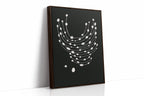 Minimalist Abstract White Dots on Black Canvas