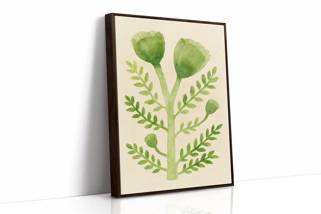 Elegant Green Botanical Watercolor Art Print
