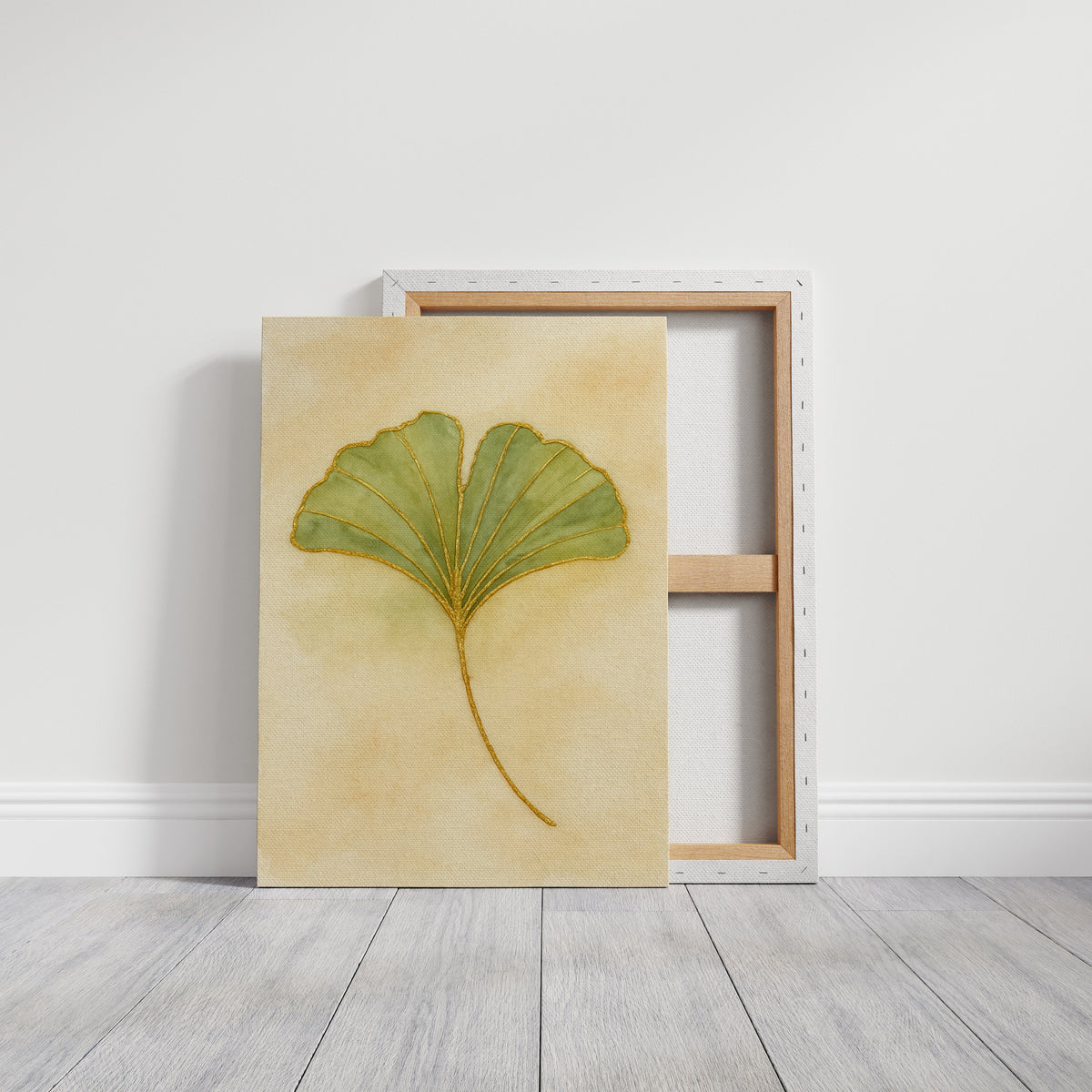Elegant Ginkgo Leaf Watercolor Art Print