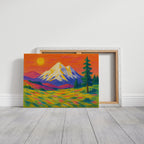 Vibrant Mountain Sunset with Flowery Meadow