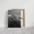 Monochrome Majesty – Black & White Alpine Mountain Print