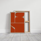Vibrant Geometric Abstract Art Print in Bold Orange