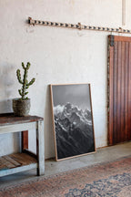 Monochrome Majesty – Black & White Alpine Mountain Print