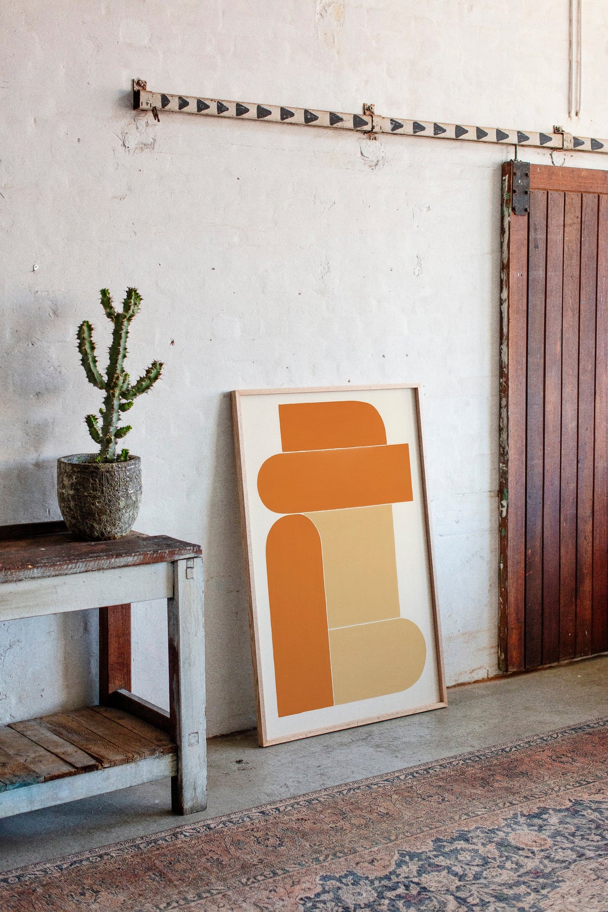 Terracotta Stack – Modern Geometric Abstract Print