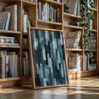 Midnight Panels – Abstract Vertical Woodgrain Art Print
