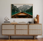 Rustic Mountain Lake Adventure Art Print